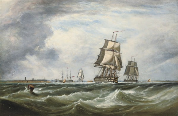 A Royal Naval Squadron running out of Portsmouth by Ebenezer Colls